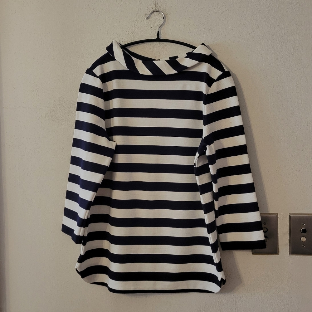 Talbots Audrey / Sabrina Rollneck collar top - Stripes